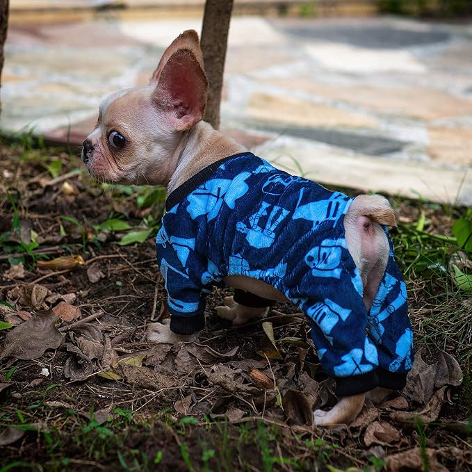 CuteBone Small Dogs Outfit Soft Puppy Onesies Pjs Dog Pajamas Pet Coat Cat Apparel Comfy Doggie Jumpsuit Bodysuit for All Seasons P47XS