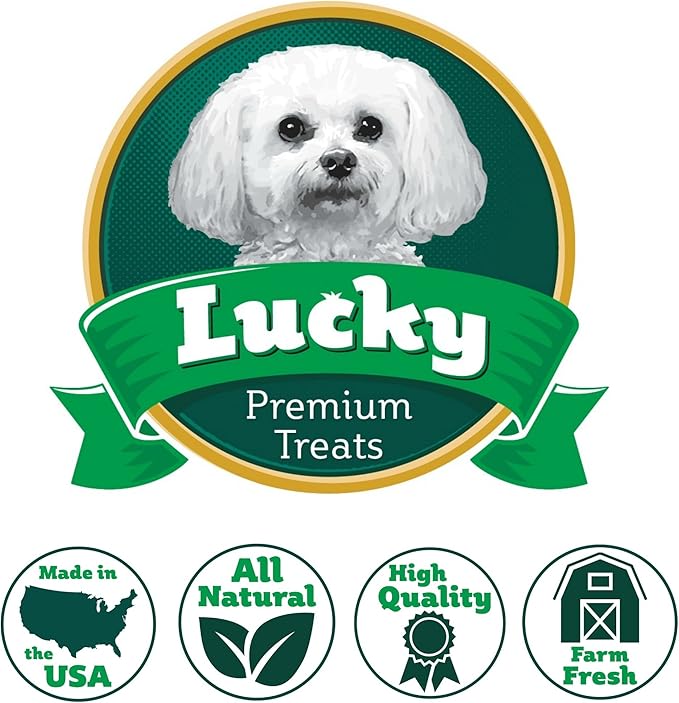 Lucky Premium Treats Chicken Jerky Bits and Strips – Chicken Jerky Treats Made with Sliced, All Natural Lean Dehydrated Chicken Breast (29 oz)
