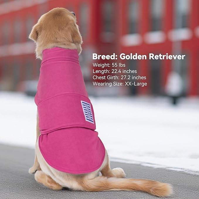 cyeollo Small Dog Sweater, Fleece Dog Sweaters Turtleneck Vest Soft Puppy Sweatshirt Stretchy Pet Fall Autumn Coat Warm Winter Clothes for Small Dogs Girl, Pink L