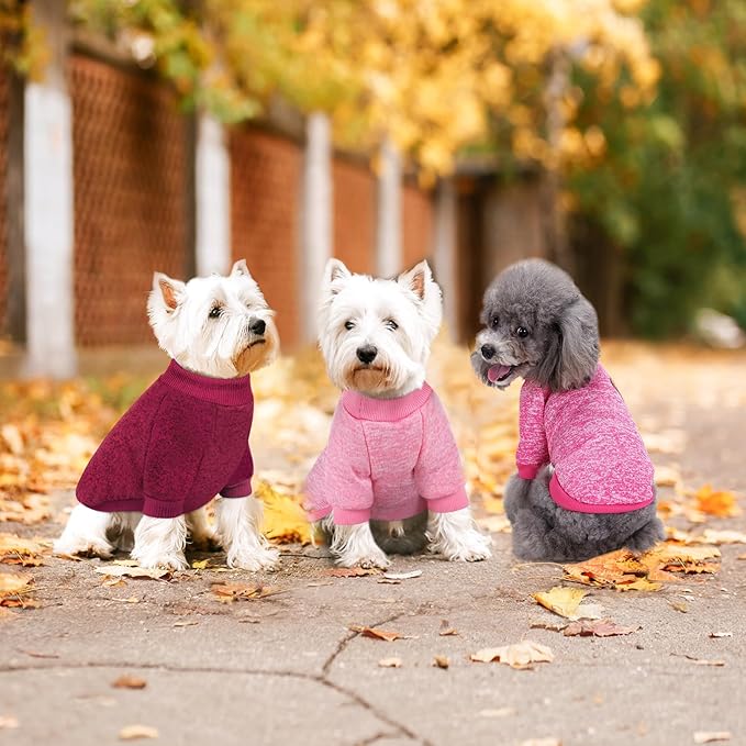 Idepet Pet Dog Classic Knitwear Sweater 3 Pcs, Fleece Coat for Small,Medium Dogs,Warm Pet Dog Cat Clothes,Soft Puppy Customes for Dog Grils Boys,X-Large