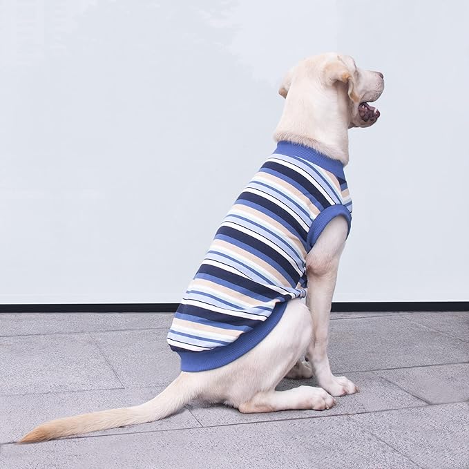 Extra Large Dog T Shirts Clothes Sleeveless Tank Top Vest for Labrador Rottweiler Great Dane, Blue, 4X-Large