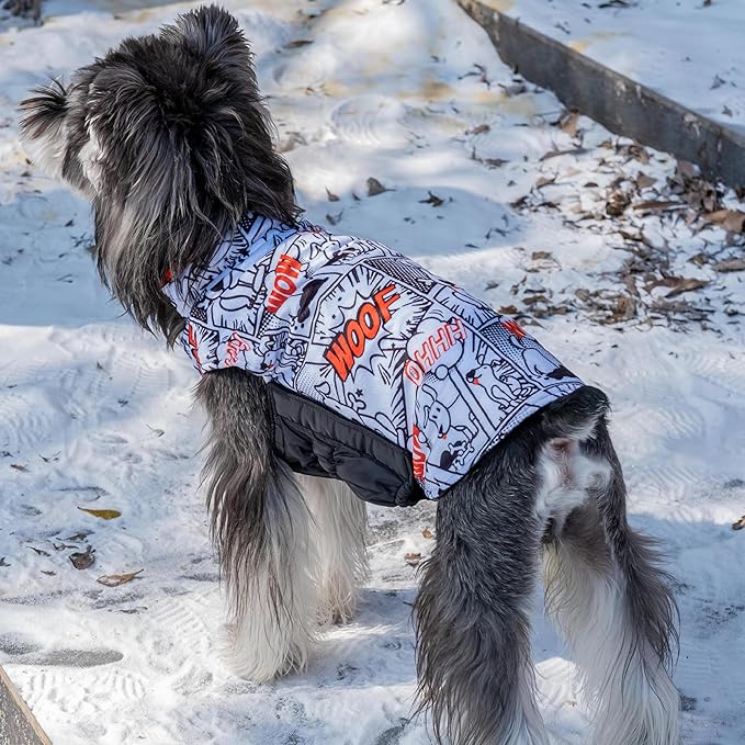 CuteBone Winter Dog Jacket - Reversible, Windproof, Waterproof, Thick Soft Coat with Leash Hole for Small to Large Dogs