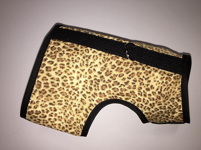 Kitty Holster Cat Harness – Secure Cat Harness for Walking, Soft Cotton Cat Accessories, Comfortable Fit, Strong Hook-and-Loop Closure, Made in USA – Leopard, M/L
