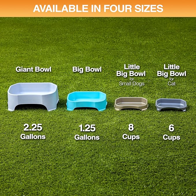 Neater Pet Brands Extra Large Water Bowl for Dogs, Outdoor Dog Water Bowl (2.25 Gallon Extra-Large Capacity), Big Trough Style Food Dish for Indoors or Outside, No Spill Large Dog Bowls, Champagne
