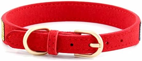 Serijoars Small Dog Collar with Rhinestone Crystal Diamond Colorful Bling Girl Puppy Cat Collars (M, Red2)