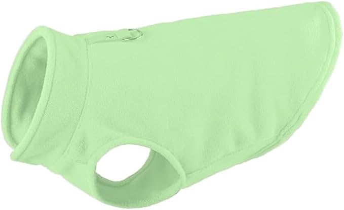 JACKO & CO - Fleece Vest Sweater with Leash Ring - Soft Lightweight Breathable for Puppies Small Medium Dogs, Kitten, Cats, Chihuahua - Warm for Fall/Autumn/Winter (Mint Green, XX-Large 25-35lbs)