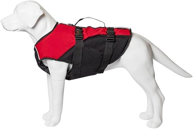 Stunt Puppy Float Doggy Life Jacket, Ergonomic Dog Life Vest for Swimming, Patented Design for Secure Fit, X-Large, Red