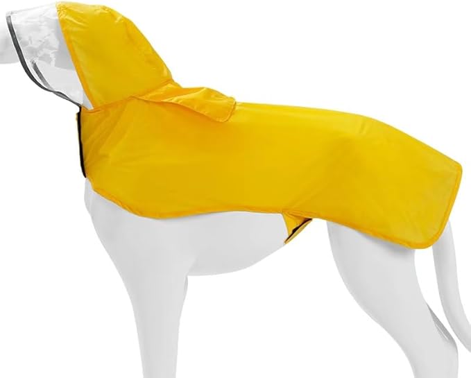 Pet Raincoat Packable Hooded Dog Rain Jacket Reflective Strips Lightweight Adjustable Poncho for Small Medium Large Dogs Yellow XS