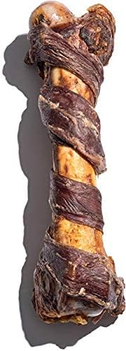 Jack&Pup 10" Pork Femur Bones for Dogs, Bacon Twist Big Bones for Large Dogs, Gourmet Beef Bones for Agressive Chewers, 3 Pack