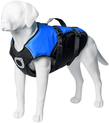Stunt Puppy Float Doggy Life Jacket, Ergonomic Dog Life Vest for Swimming, Patented Design for Secure Fit, Large, Blue
