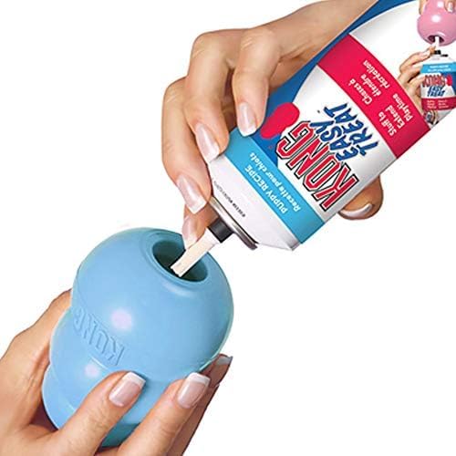 KONG Puppy - Natural Teething Rubber Chew Toy for Dogs - Stuffable Dog Toy for Extended Playtime - Chew & Fetch Toy for Puppies - for Medium Puppies - Blue