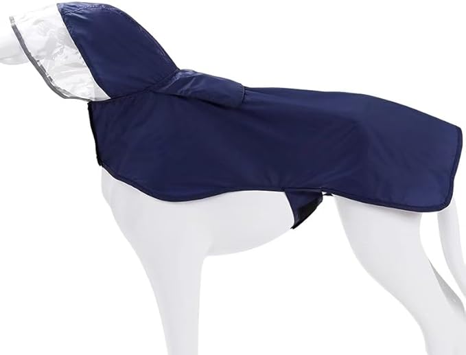 Pet Raincoat Packable Hooded Dog Rain Jacket Reflective Strips Lightweight Adjustable Poncho for Small Medium Large Dogs Blue S