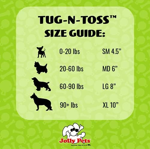 Jolly Pets Tug-n-Toss - Heavy Duty Chew Ball w/ Handle (Orange, 6")