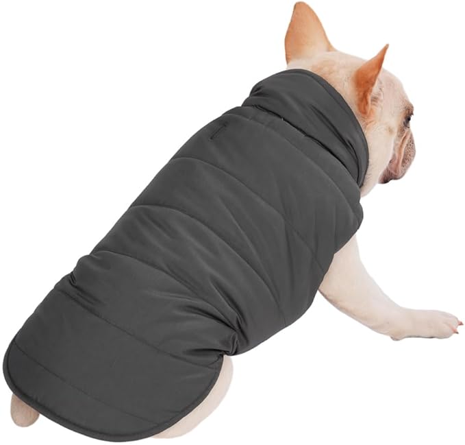 PetWarm Reversible Dog Cold Weather Coats, Waterproof Dog Puffer Vest, Vest for Dogs with Hook-and-Loop Strap, Windproof Outdoor Coat for Winter Walks and Snowy Days, Grey, XL