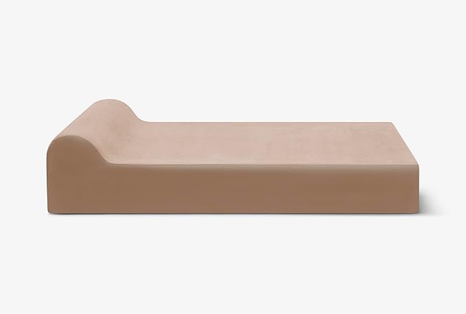 Barker Beds Large Orthopedic Dog Bed for Large Dogs - 7" Thick Comfortable Memory Foam Mattress with Washable Microsuede Cover - Durable XL Pet Bed with Headrest - Made in USA (Khaki)