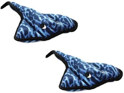 TUFFY - World's Tuffest Soft Dog Toy - Ocean Stingray - Squeakers - Multiple Layers. Made Durable, Strong & Tough. Interactive Play (Tug, Toss & Fetch). Machine Washable & Floats. (2 Pack)