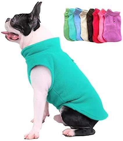 JACKO & CO - Fleece Vest Dog Sweater with Leash Ring - Soft, Warm & Lightweight Pullover Coat for Small & Medium Dogs, Puppies & Cats - Cozy Fall/Winter/Spring Pet Jacket (Turquoise, Large 10-16lbs)