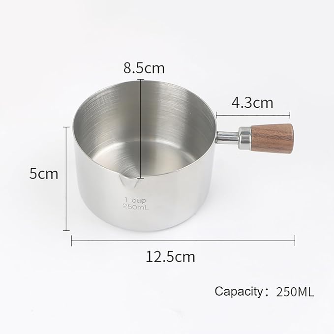 1 Cup Stainless Steel Dog Cat Food Measuring Scoop for Dry and Wet Food, Accurate Measurement for Rice, Flour, Grain (Silver)