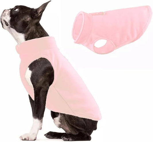 JACKO & CO - Fleece Vest Dog Sweater with Leash Ring - Soft, Warm & Lightweight Pullover Coat for Small & Medium Dogs, Puppies & Cats - Cozy Fall/Winter/Spring Pet Jacket (Pink Lemonade, XS 2-4lbs)