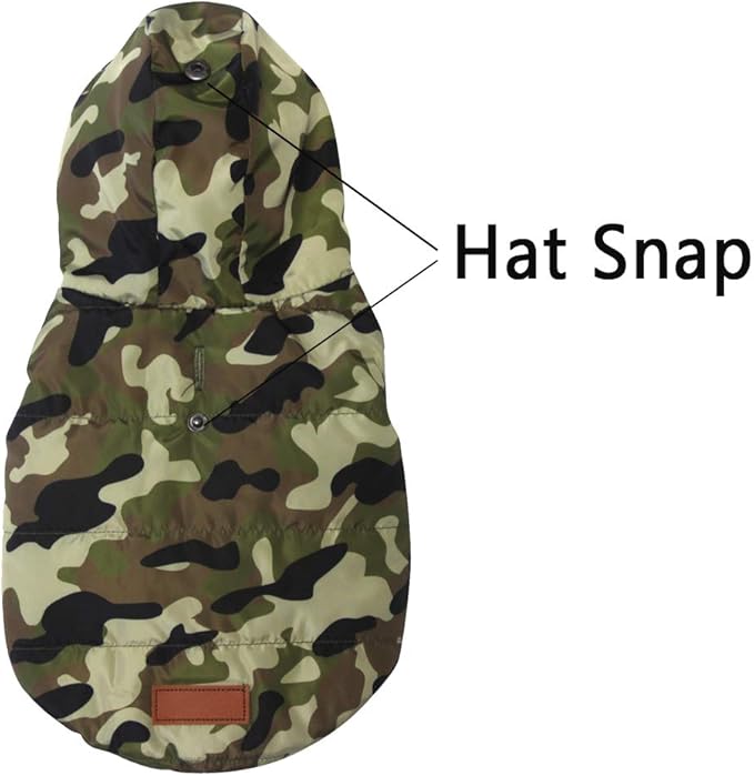 Fleece Lining Extra Warm Dog Hoodie in Winter for Large Dogs Jacket Pet Coats with Hooded,Green Camo XXL