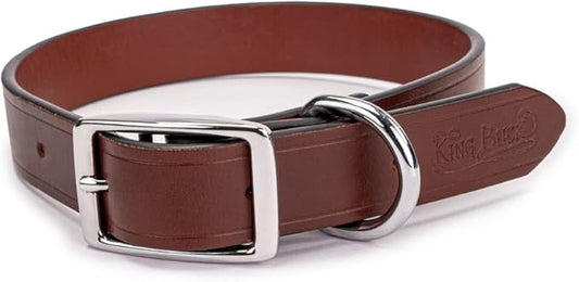 King Buck Leather Dog Collar with D Ring, Leather, Small