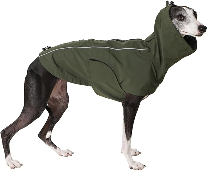 Waterproof Dog Raincoat, Hooded Raincoat for Dachshund Whippet Small Medium Large Dogs, Adjustable Dog Rain Coat Jacket (08(chest26-30'',back22.5-25.5))