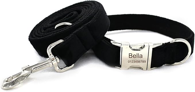 Dog Collar Custom Personalized Engraved Name and Phone Number for Puppy Small Medium Large Pets (XL, Black)