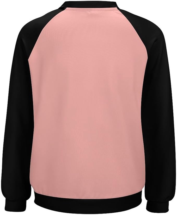 Abstract Cute Cat Shirts for Women Long Sleeve Lady Crewneck Pullover Sweatshirt Fall Winter Oversized Tops