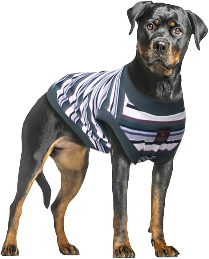 Extra Large Dog T Shirts Clothes Sleeveless Tank Top Vest for Labrador Rottweiler Great Dane, Green, 9X-Large