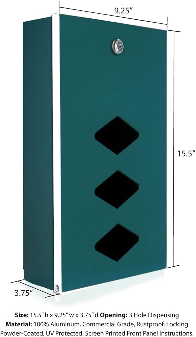 DISPENSE-ART™ collection "Countryside" - Custom UV printed design on rust-proof aluminum starter dog waste station/roll bag system - Includes 400 dog waste bags & 10x12 Sign