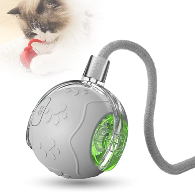 Interactive Cat Toy Balls, 2025 New Cat Toys for Bored Indoor Adult Cats Peppy Pet Ball for Cats (Grey)