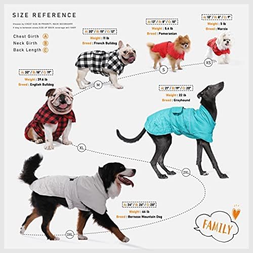 PAWZ Road Dog Winter Coat with 5 Layers Warm Material, Reversible Dog Clothes with 2 Sides, Dog Jacket Outdoor Water Repellent, (Light Beige Plaid 2XL)