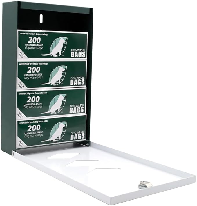 DISPENSE-ART™ collection "Abstract Paw" - Custom UV printed design on rust-proof aluminum starter dog waste station/roll bag system - Includes 400 dog waste bags & 10x12 Sign