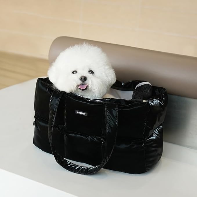 Small Dog Carrier Purse & Cat Tote Bag, Soft-Sided Handbag with Safety Strap, Breathable Mesh, Comfort Carry & Plush Cotton Interior, Lightweight Pet Travel Carrier for Daily Adventures (Pink)