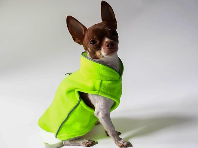 JACKO & CO - Fleece Vest Dog Sweater with Leash Ring - Soft, Warm & Lightweight Pullover Coat for Small & Medium Dogs, Puppies & Cats - Cozy Fall/Winter/Spring Pet Jacket (Lime Green, XXL 25-35lbs)