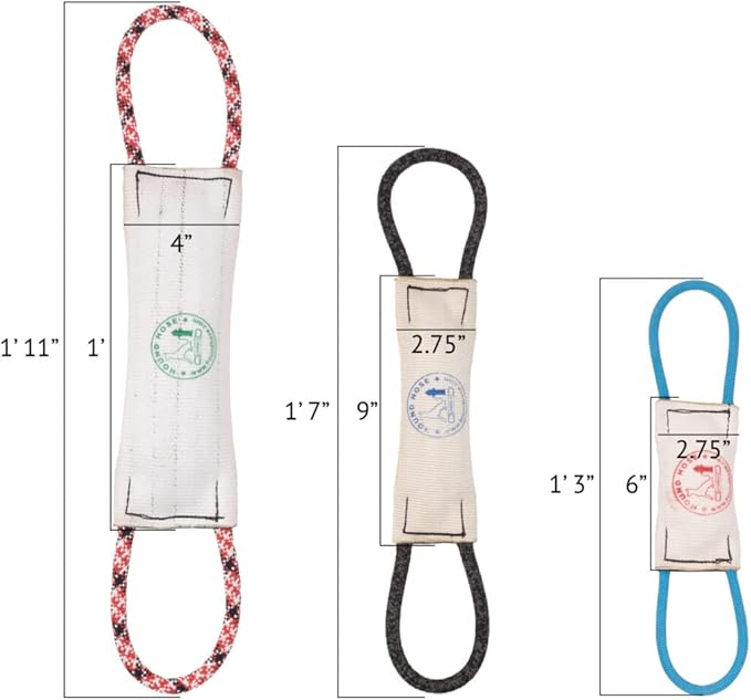 Rock-N-Rescue Hound Hose Firehose Dog Toy - Interactive Training Tug Rope from Durable Recycled Fire Hose. Indoor Outdoor Fetch Toy, Large with Rescue Rope Handles