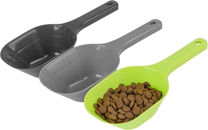 ANVS 3 Pack Dog Food Scoop Set, 1 Cup Dog Food Scoop Multi Purpose Plastic Pet Food Scoop Measure Cups for Dog,Puppy and Cat