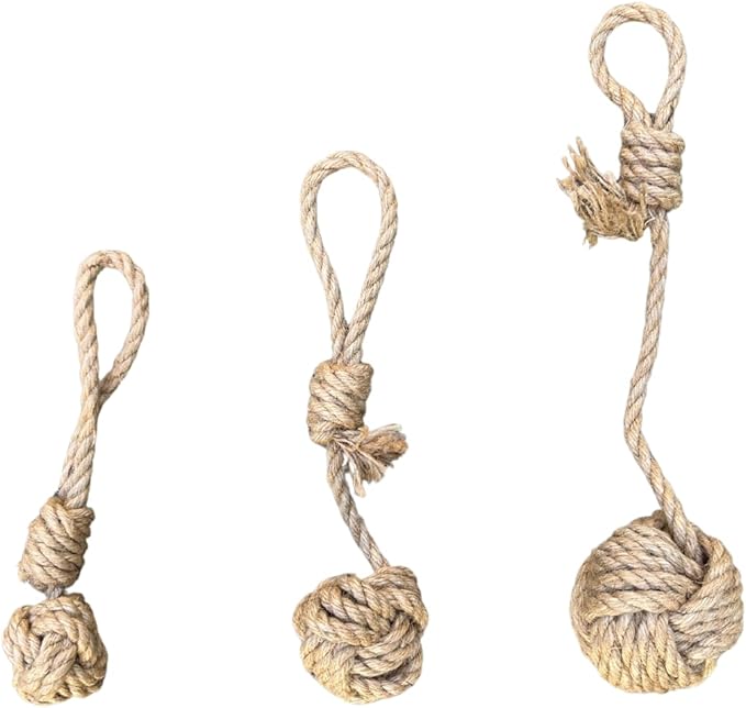 Hemp Rope Dog Tug Toy - Eco-Friendly Dog Pull Rope with Long-Lasting Performance - Interactive & Entertaining Dog Gift - Hemp Rope Perfect for Medium Dogs, (25lbs to 50lbs)