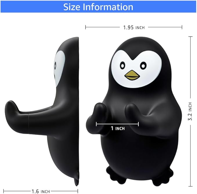 Penguin Holder Shaver Organizer, Cute Penguin Animal Bathroom Decor Razor Holder Wall Mount, Birthday Gifts for Men Women Boyfriend Girlfriend, Emotiona Gifts for Wife Husband Penguin Lover
