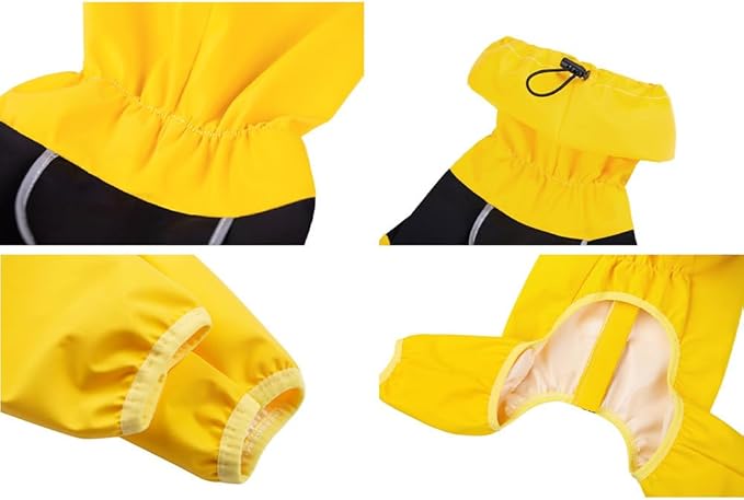 Dog Raincoat,Waterproof Windproof Rain Jacket,All-Weather Jacket,for Small Medium Large Extra Large Dogs (Yellow, Medium)