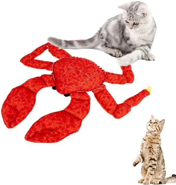 RED Crab Dog Toys -Cute King Crab Squeak Plush Dog Toy for Aggressive chewers,Dental Toy for Aggressive Chewers, Large/Small Breed (13.78 inch)