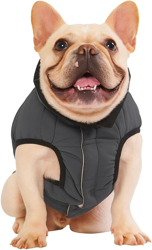 PetWarm Reversible Dog Cold Weather Coats, Waterproof Dog Puffer Vest, Vest for Dogs with Hook-and-Loop Strap, Windproof Outdoor Coat for Winter Walks and Snowy Days, Grey, L