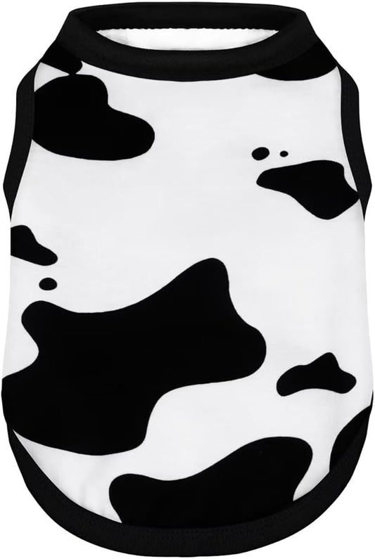 Adorable Cow Print Dog Shirts – Lightweight, Cozy Outfit for Small to Medium Dogs, Soft & Snuggly Pet Wear for Everyday Comfort and Cuteness.Back & 4XL