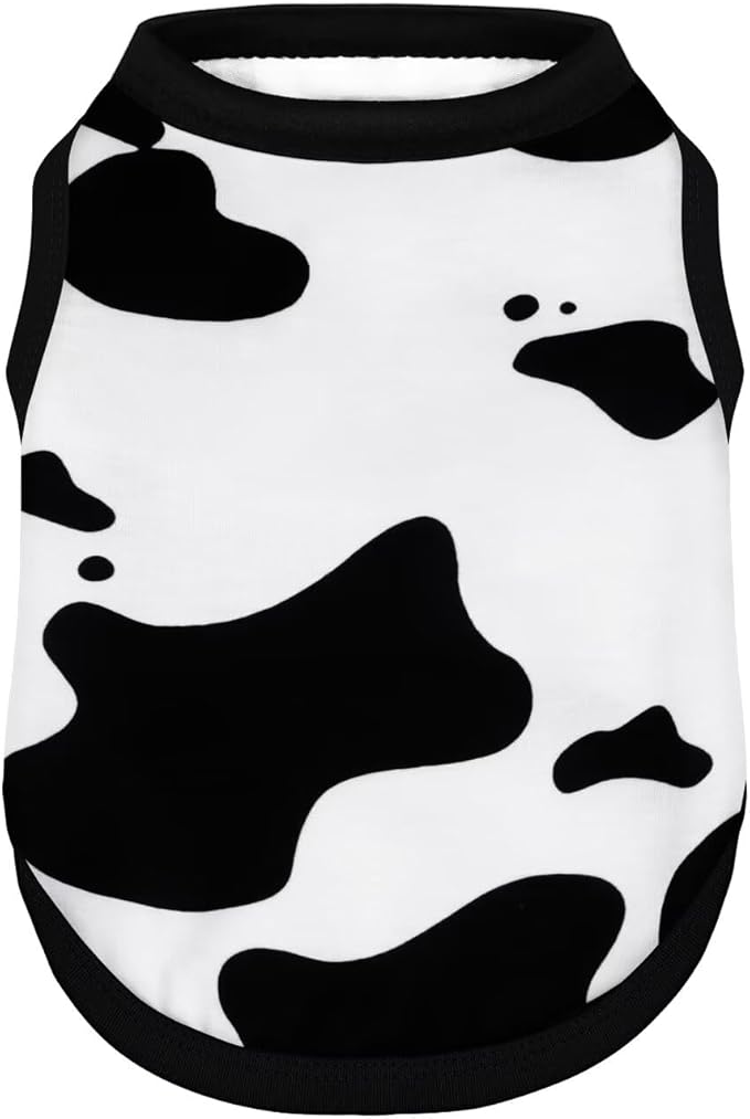 Adorable Cow Print Dog Shirts – Lightweight, Cozy Outfit for Small to Medium Dogs, Soft & Snuggly Pet Wear for Everyday Comfort and Cuteness.Back & XXL