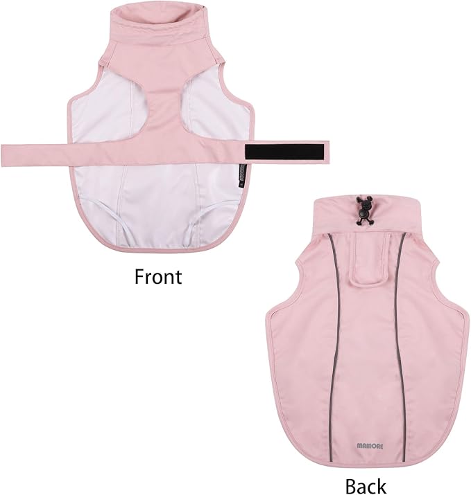Waterproof Dog Raincoat, Adjustable Lightweight Dog Rain Jacket with Reflective Strip Leash Hole for Small Medium Large Dogs (Pink, 3X-Large(77-94lb))