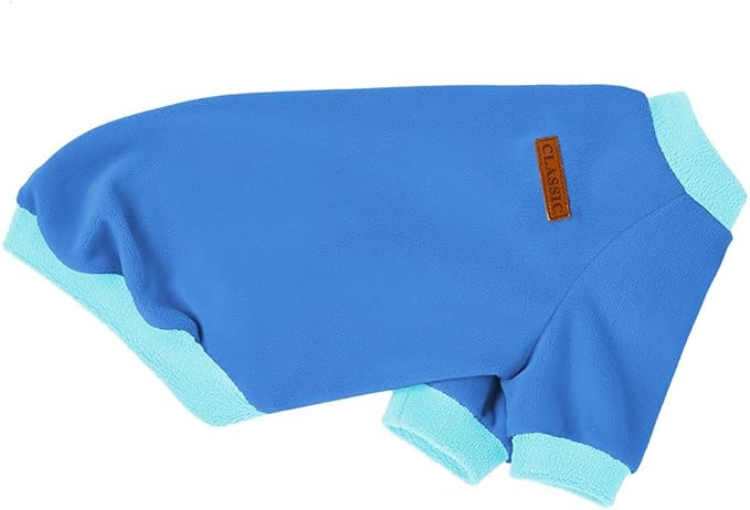 GreenJoy Classic Fleece Dog Sweater – Soft & Warm Stretchy Sweatshirt for Small Dogs & Cats, Cold-Weather Pullover for Everyday Wear (Dark Blue, Medium)