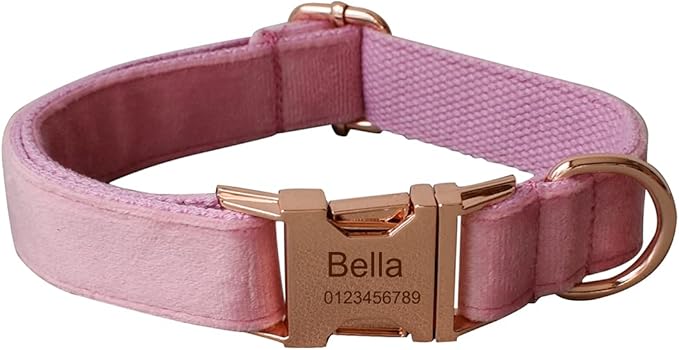 Dog Collar Custom Personalized Engraved Name and Phone Number for Puppy Small Medium Large Pets (XL, Pink)