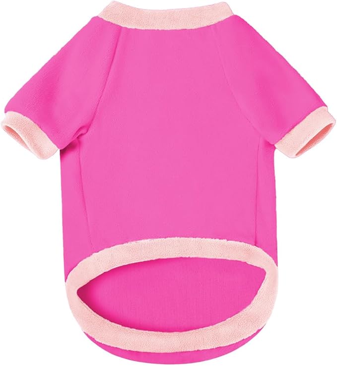 GreenJoy Classic Fleece Dog Sweater – Soft & Warm Stretchy Sweatshirt for Small Dogs & Cats, Cold-Weather Pullover for Everyday Wear (Dark Pink, Medium)