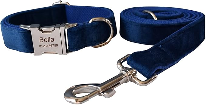Dog Collar Custom Personalized Engraved Name and Phone Number for Puppy Small Medium Large Pets (XL, Blue)