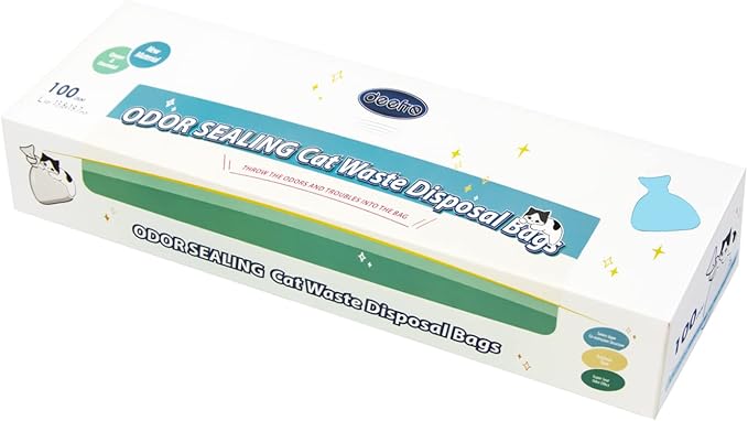 Odor Sealing Waste Disposal Bags L/120 Count Cat Litter Bags Unscented Cat poop bags Large Capacity Diaper Disposal or Pet Waste Bags[Color:Blue]
